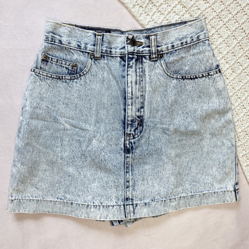 ⭐️ VINTAGE ⭐️ 90's SQUEEZE High Waisted Jean Skort - Picture 4 of 8